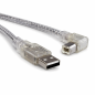 Preview: Cabo USB 2.0 A para B, angulado à direita, transparente, AWG 28/24, 2,00 m